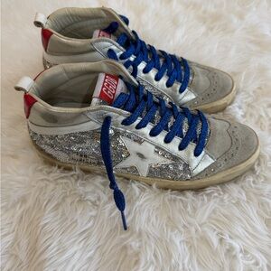 Golden Goose Deluxe Brand Mid Star
Sneakers - Silver Sequin Size 36 US 6